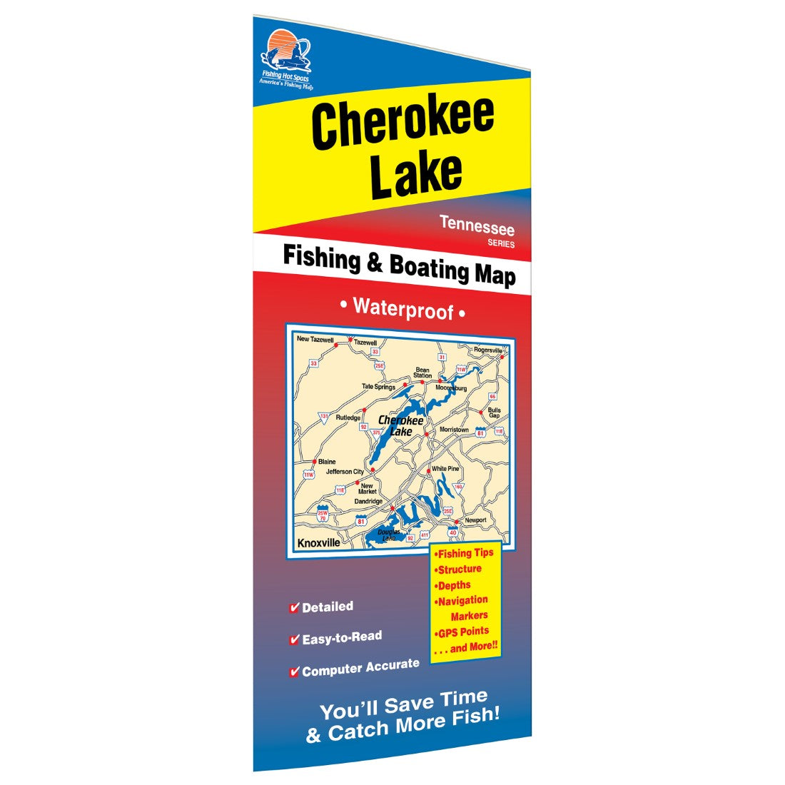 Cherokee Lake (Tennessee) Fish Map MAD MAPS