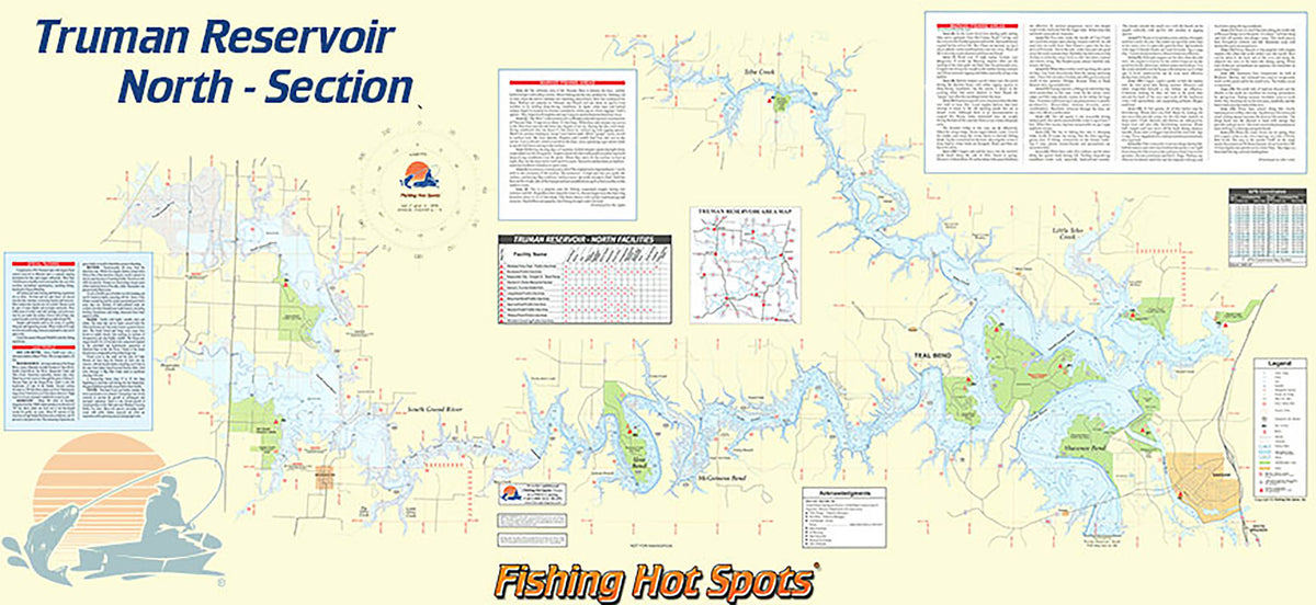 Truman Reservoir-North (North of Hwy 7) Fishing Wall Map