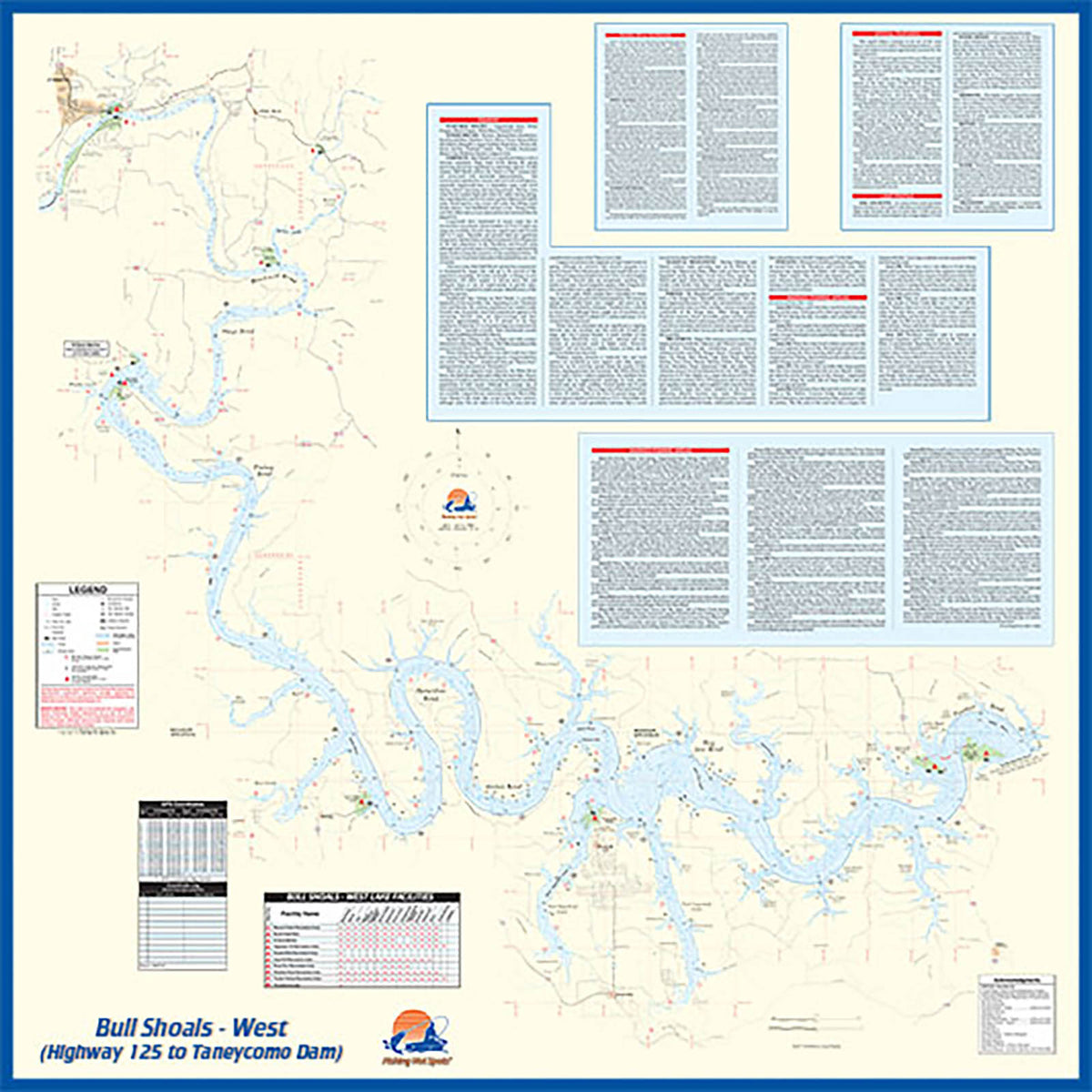 Bull Shoals-West (Hwy 125 to Taneycomo Dam - AR/MO) Fishing Wall