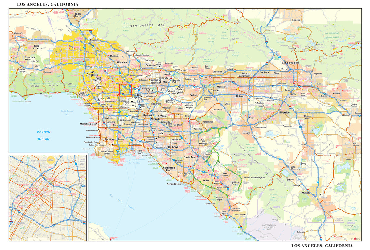 Los Angeles City Map MAD MAPS