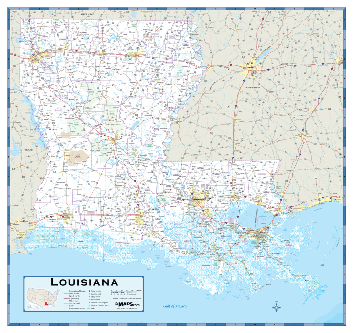 Louisiana Highway Wall Map MAD MAPS Mdc1 La Wma Previewfull 1200x1200 