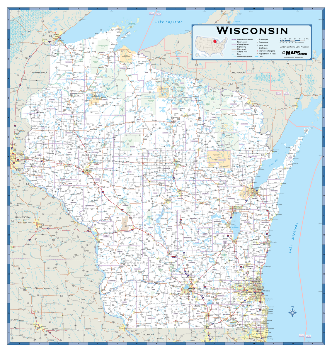 Wisconsin Highway Wall Map – MAD MAPS