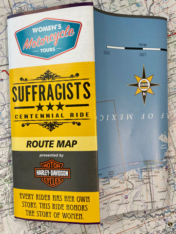 Suffragists Centennial Motorcycle Ride Map
