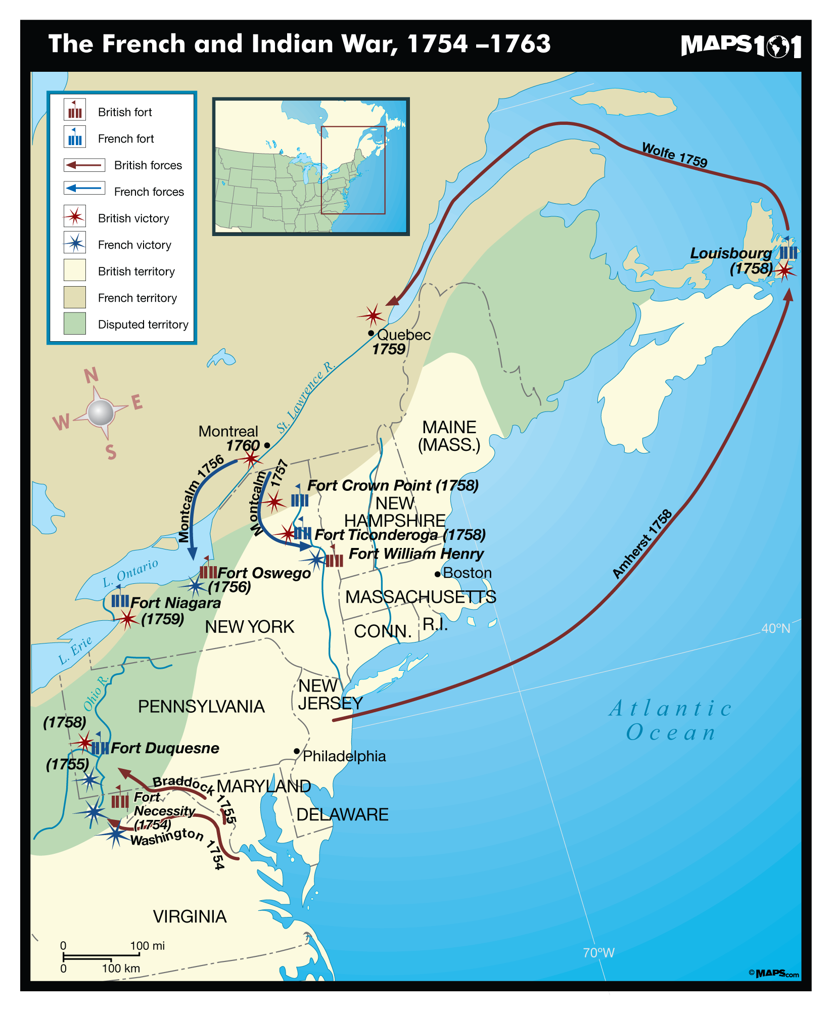 French And Indian War Map The French And Indian War