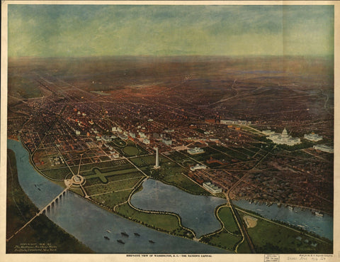 Washington DC Antique Wall Map
