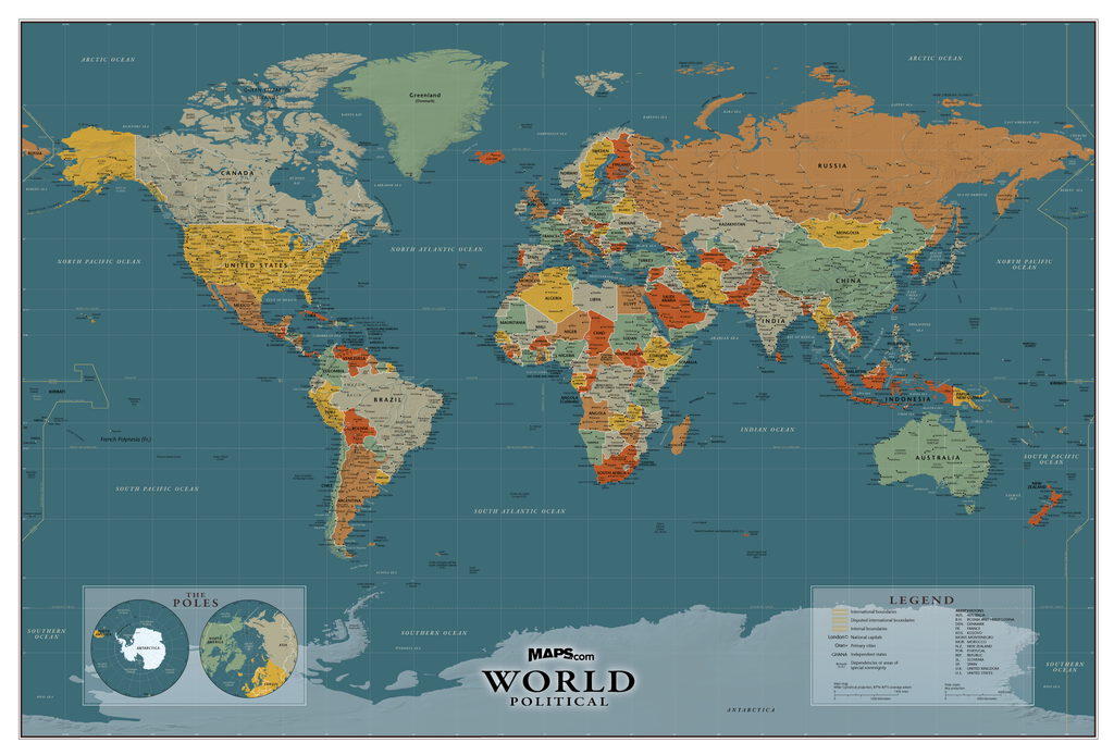 Local World Printable Political World Map World Map A4 Size 10 Free PDF