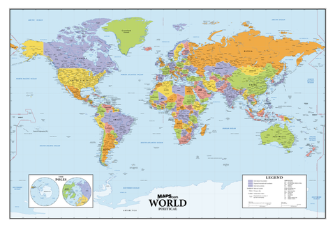 Current World Map Small Amelia Earhart’s Flight Around the World Map – MAD MAPS