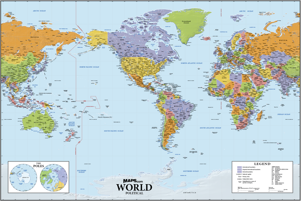 Madison Centered Map North America Centered World Wall Map – MAD MAPS