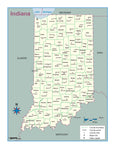 Indiana County Outline Wall Map