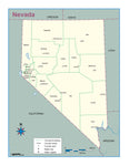 Nevada County Outline Wall Map