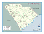 South Carolina County Outline Wall Map