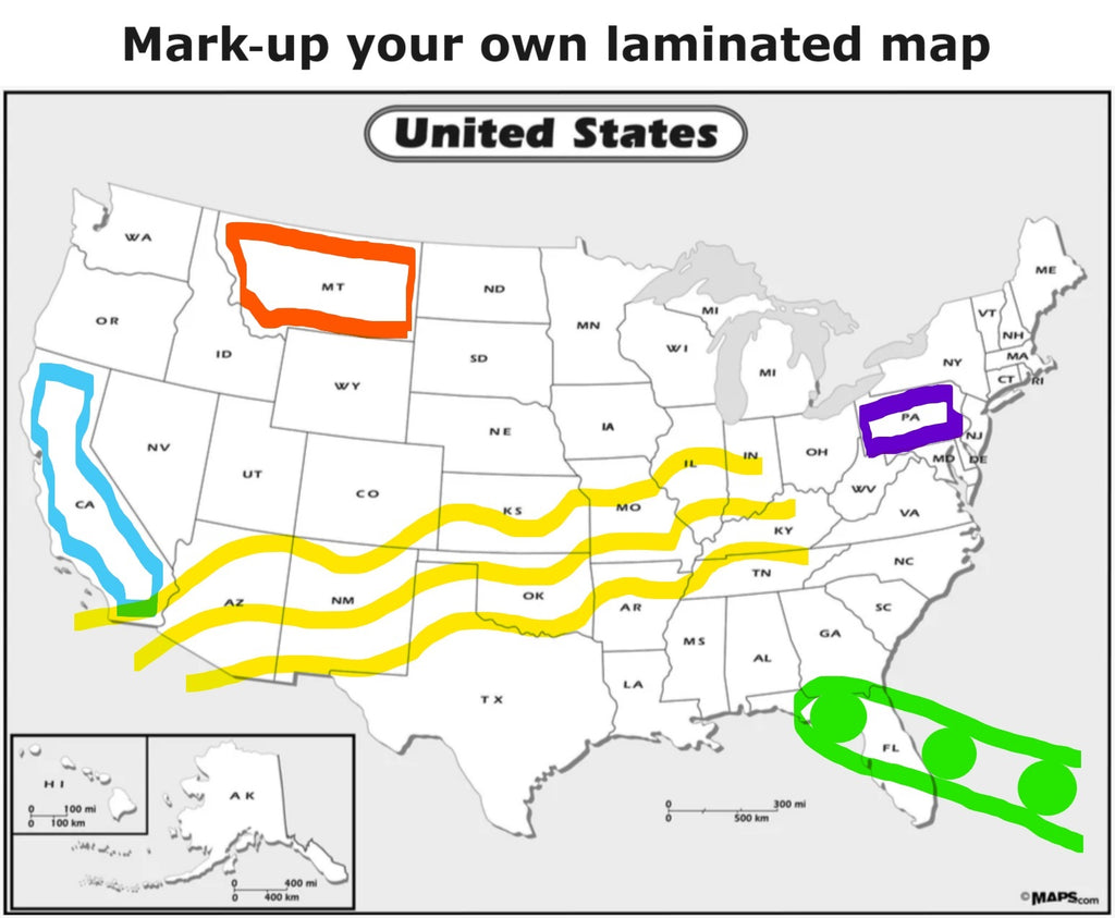 Local Map B&w Black And White Us Map