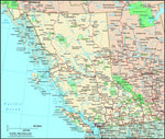 British Columbia, Canada Political Wall Map