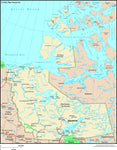 Northwest Territories, Canada Political Wall Map
