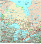 Ontario, Canada Political Wall Map