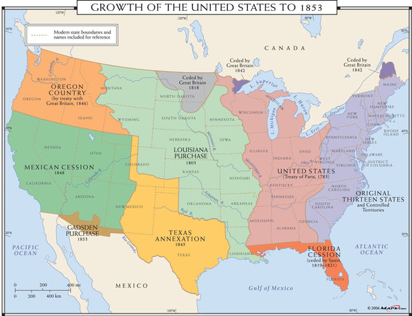 Growth of the United States to 1853 Wall Map – MAD MAPS