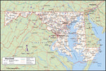 Maryland Washington DC County Wall Map