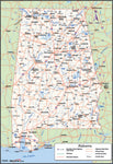 Alabama County Wall Map