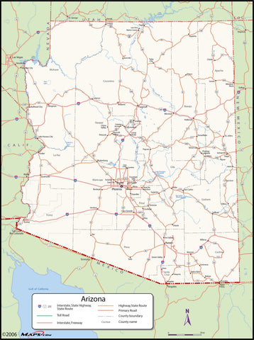 Arizona County Wall Map