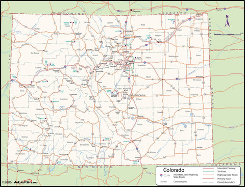 Colorado County Wall Map