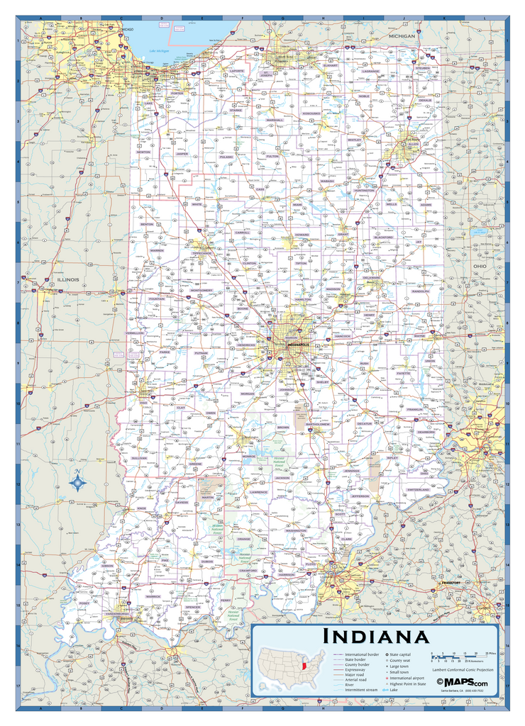 Indiana Highway Wall Map – MAD MAPS