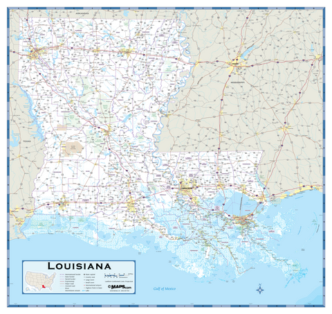 Louisiana Highway Wall Map