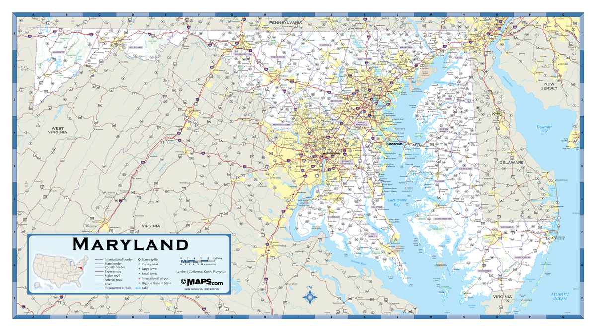 Maryland Rd Maryland Highway Wall Map – MAD MAPS
