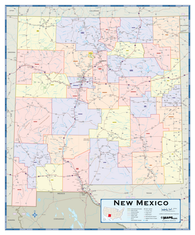 New Mexico Counties Wall Map