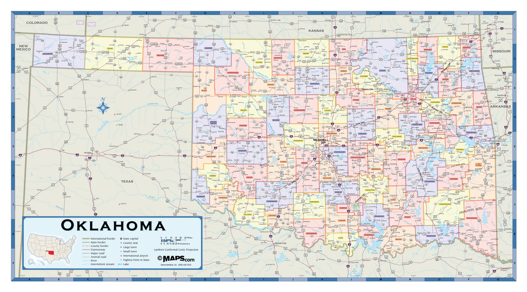 Oklahoma Counties Wall Map – MAD MAPS