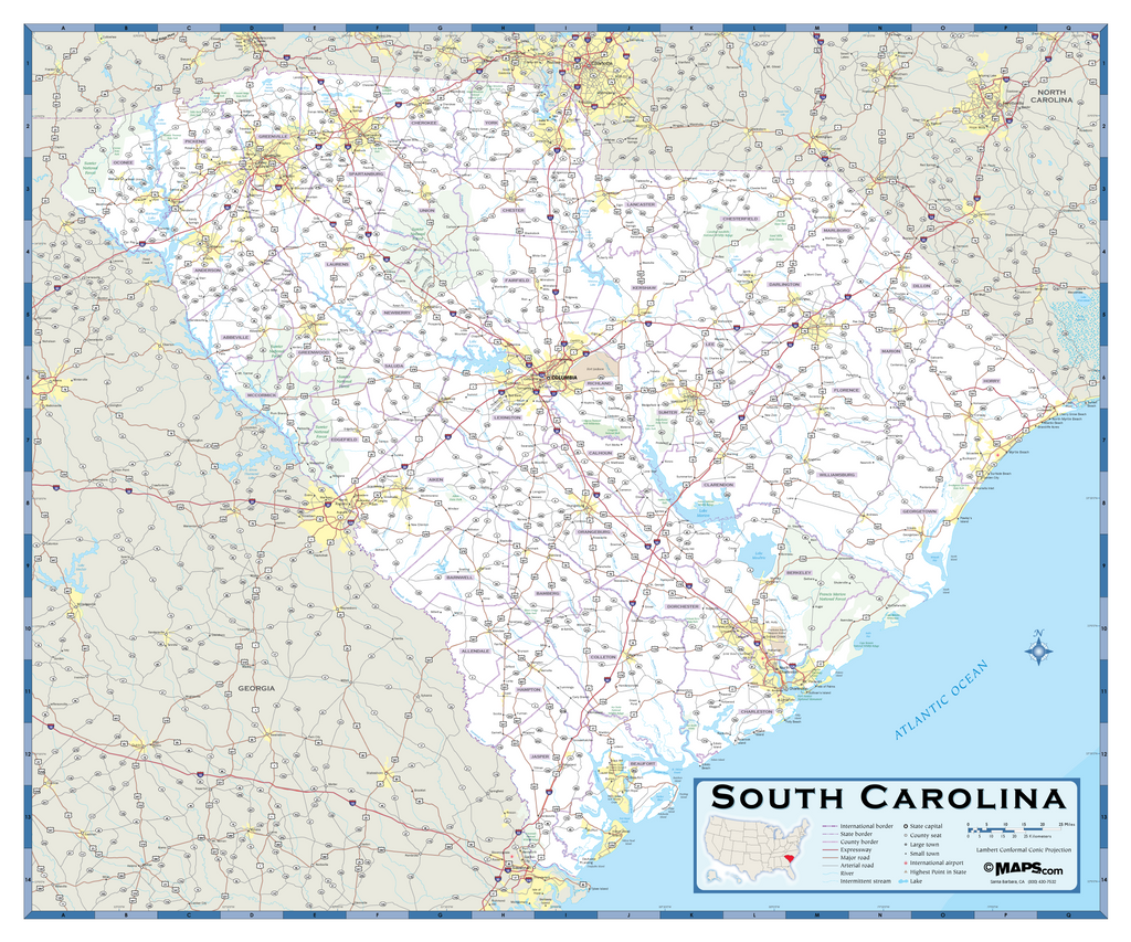 South Carolina State Highway Map