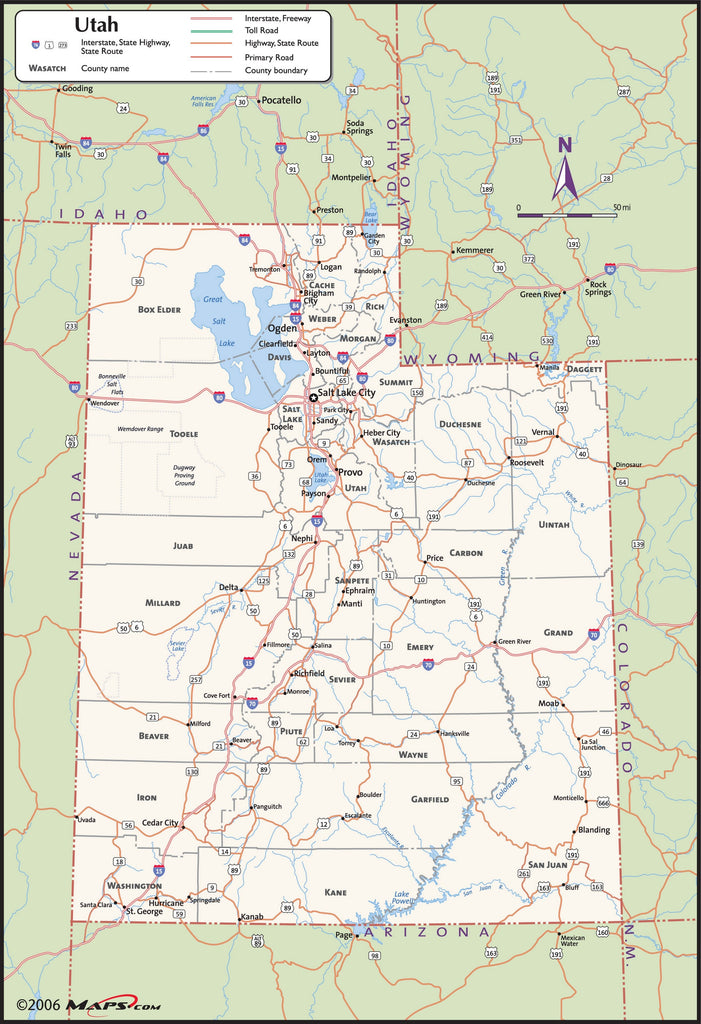 Utah Map Reno Utah County Wall Map – MAD MAPS