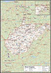 West Virginia County Wall Map