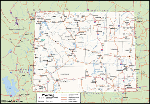 Wyoming County Wall Map