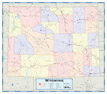 Wyoming Counties Wall Map