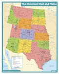 Mountain West and Plains USA Wall Map