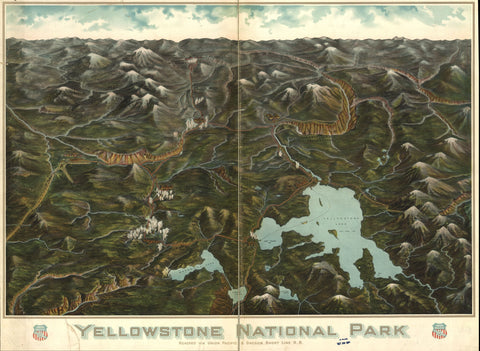 Yellowstone National Park Wall Map, 1900