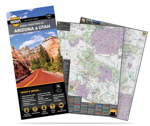Arizona and Utah: 32 Scenic Road Trips on One Map - MAD MAPS
