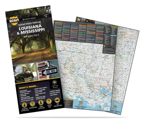 Louisiana and Mississippi: 30 Scenic Road Trips on One Map - MAD MAPS