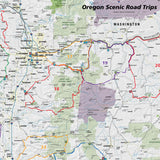 Oregon Scenic Road Trips Wall Map
