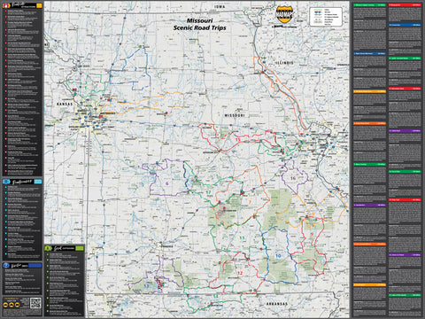 Missouri Scenic Road Trips Wall Map - MAD MAPS