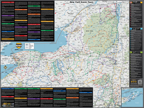 New York Scenic Road Trips Wall Map - MAD MAPS